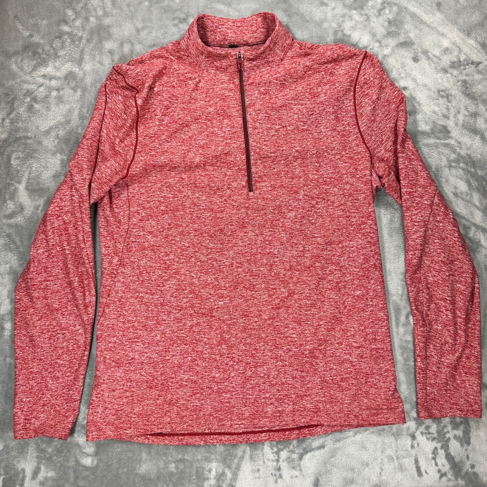 Lululemon Metal Vent Tech 1/4 Zip Pullover Red Heathered Mens Running Top L
